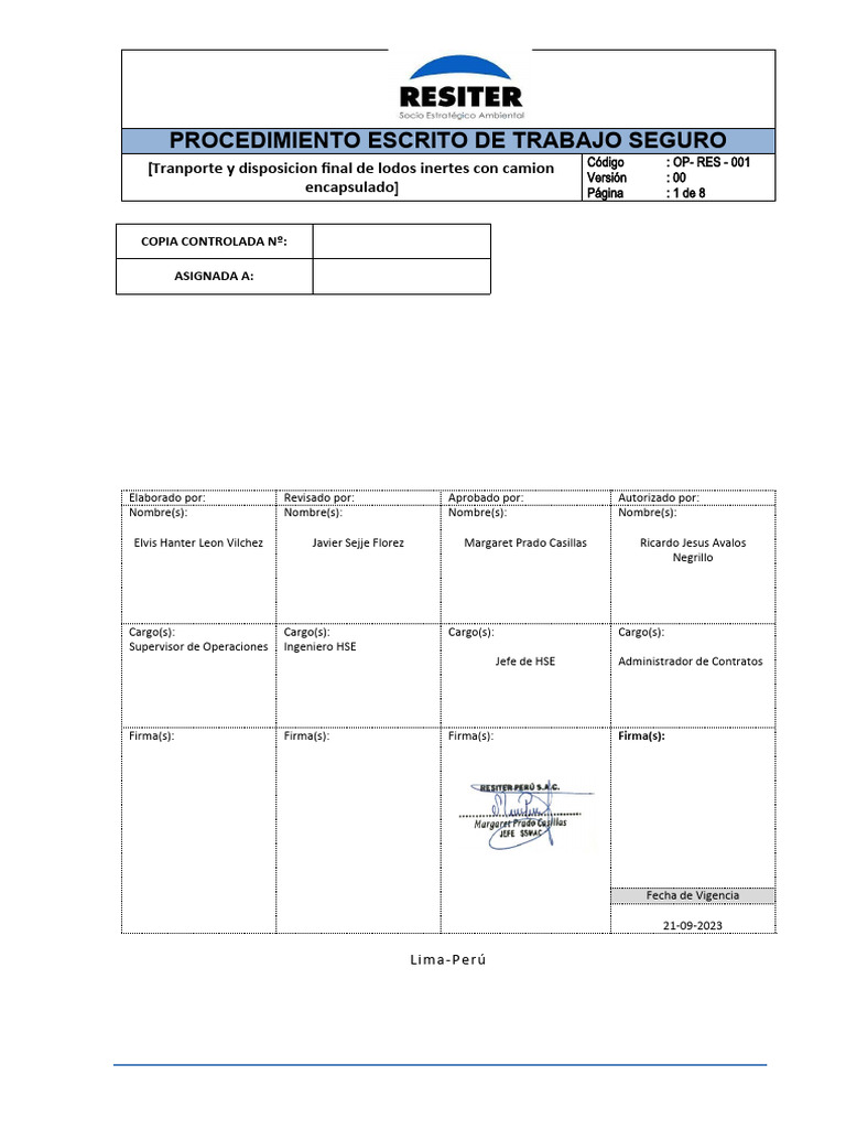 Transporte Seguro de Lodos Inertes | PDF | Residuos | Cuestiones ...