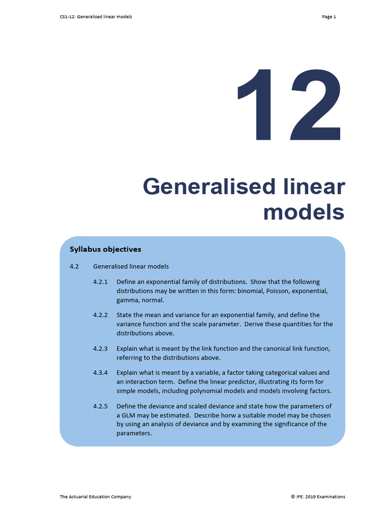 Generalised Linear Models | PDF | Dependent And Independent Variables ...