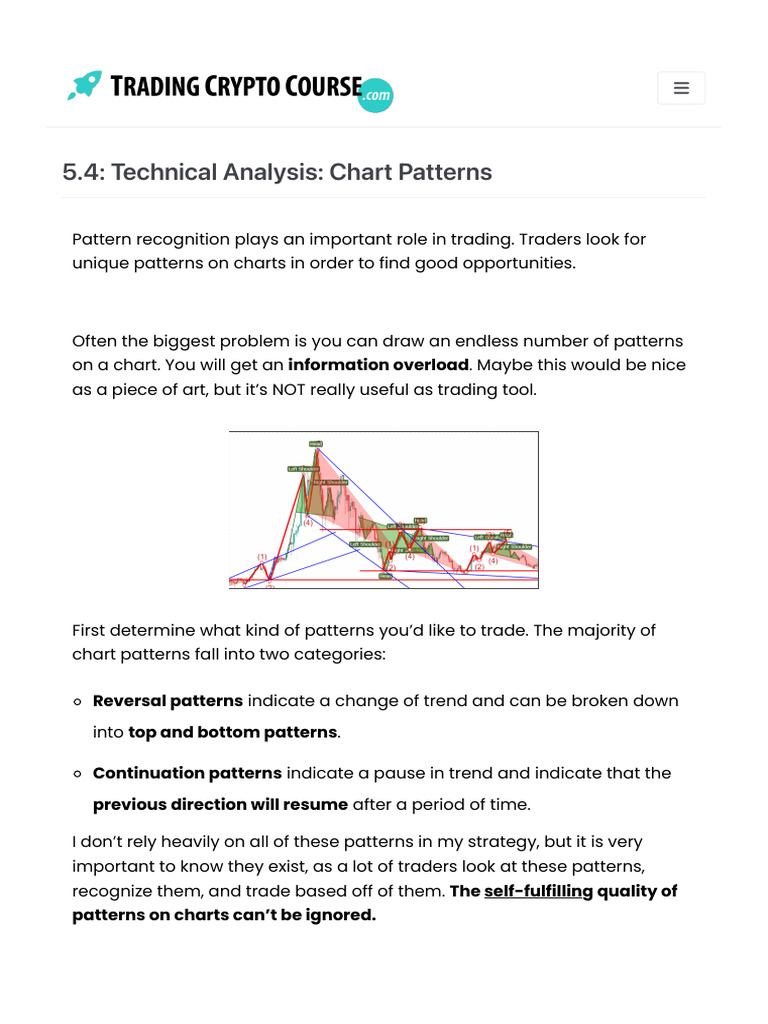 Crypto Chart Patterns Explained | PDF | Technical Analysis | Market Trend