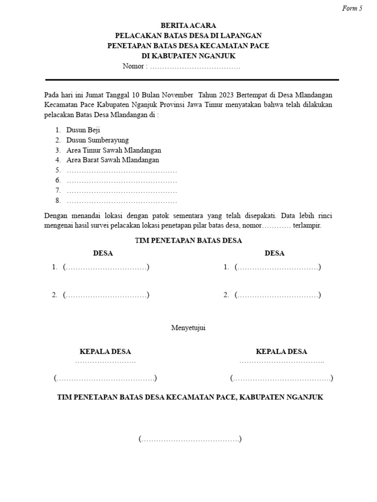 FORM BA 5 - Mlandangan | PDF