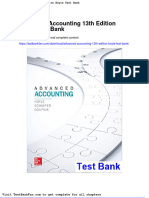 Advanced Accounting 13th Edition Hoyle Test Bank