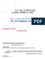 Proiect Activ Extracurriculara Ziua Armatei Elena Cordun