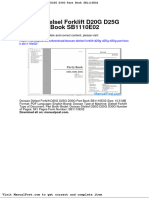 Doosan Dielsel Forklift d20g d25g d30g Part Book Sb1110e02
