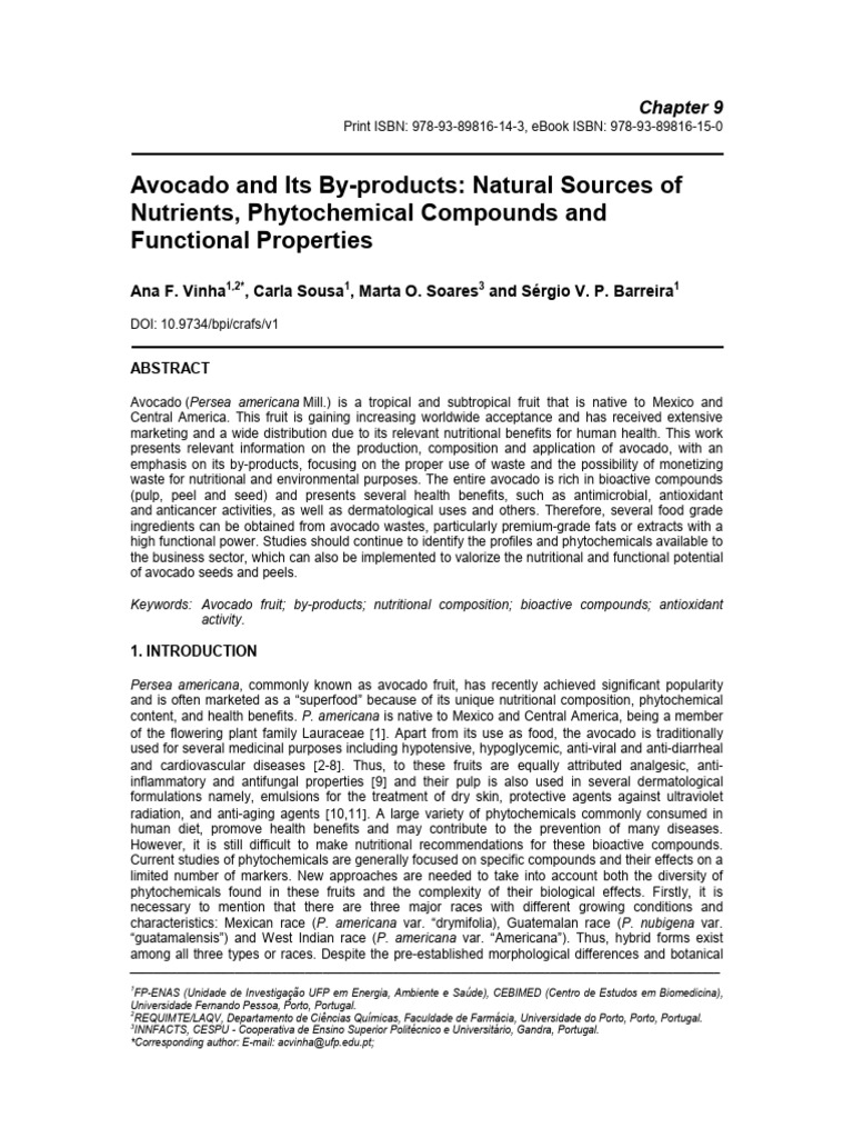 Current research in agricultural and foo pdf polyphenol avocado