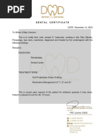 Dental Certificate