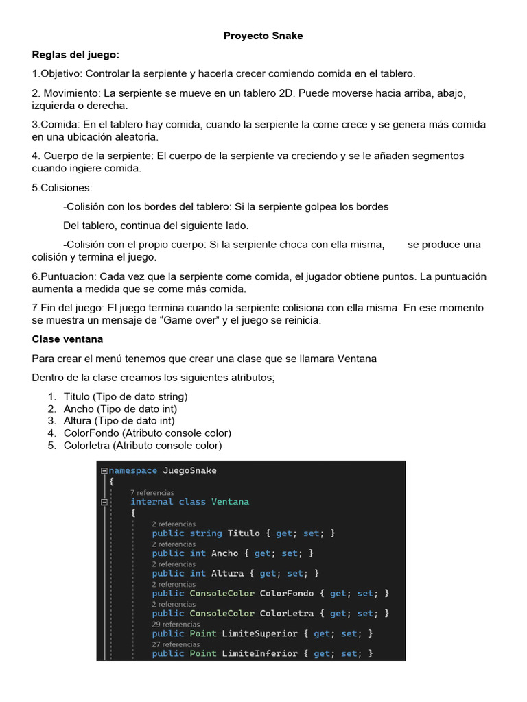 Proyecto Snake | PDF | Constructor (Programación Orientada a Objetos ...