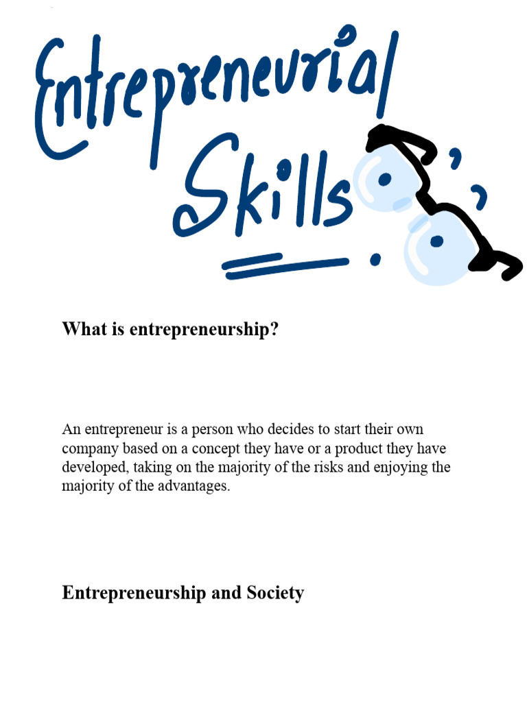 Entrepreneurship Skills Pdf Entrepreneurship Human Resources