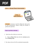 Spreadsheet Intermediate