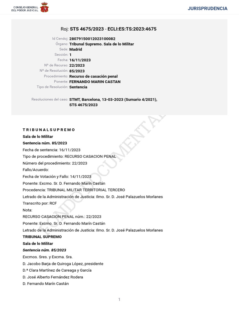 STS 4675 2023 | PDF | Sentencia (ley) | Caso de ley