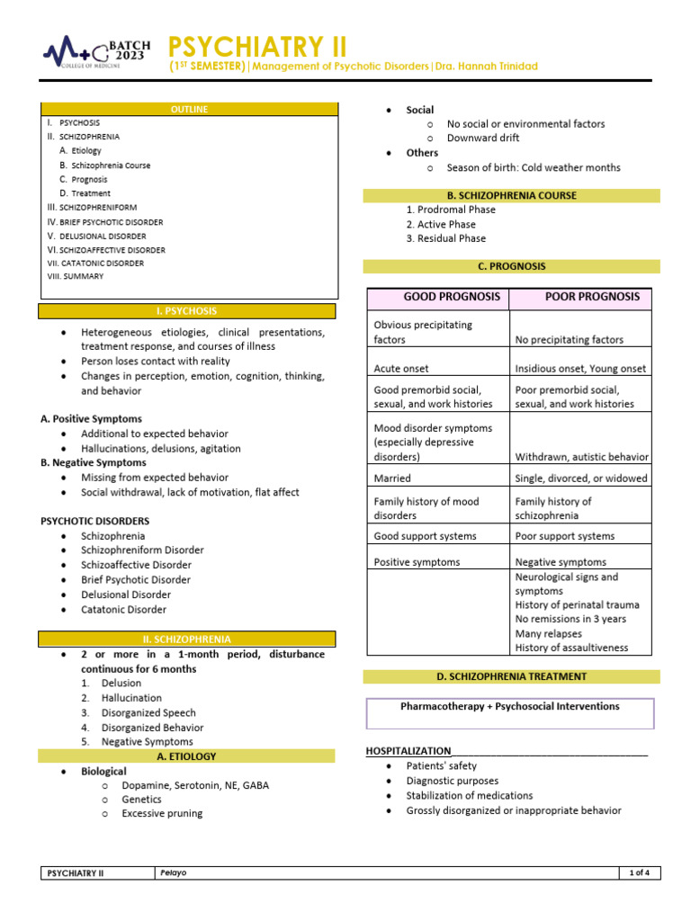 Management of Psychotic Disorders Guide | PDF | Schizophrenia | Psychosis
