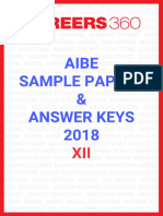 AIBE Sample Papers and Answer Keys 2018 XII