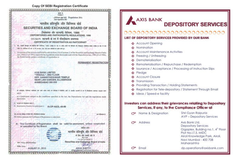 SEBI Registration Certificate Details | PDF