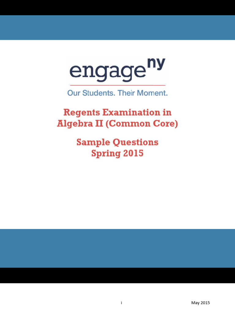 Algebra ii sample items spring 2015 6 pdf multiple choice