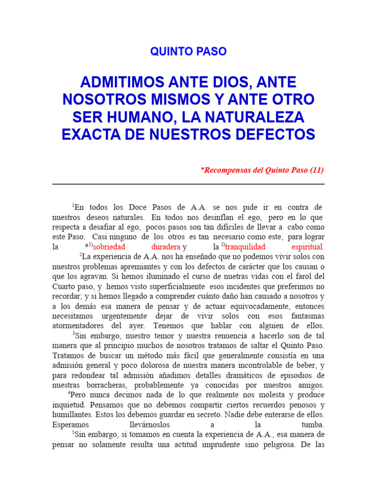 Quinto Paso Aa PDF Experiencia Dios