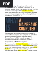 Mainframes Are A Type of Computers