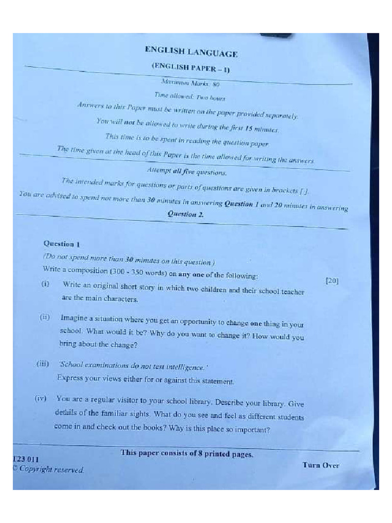 icseclass10englishlanguagequestionpaper2023 PDF