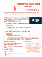 Orange White Minimalist CV Resume