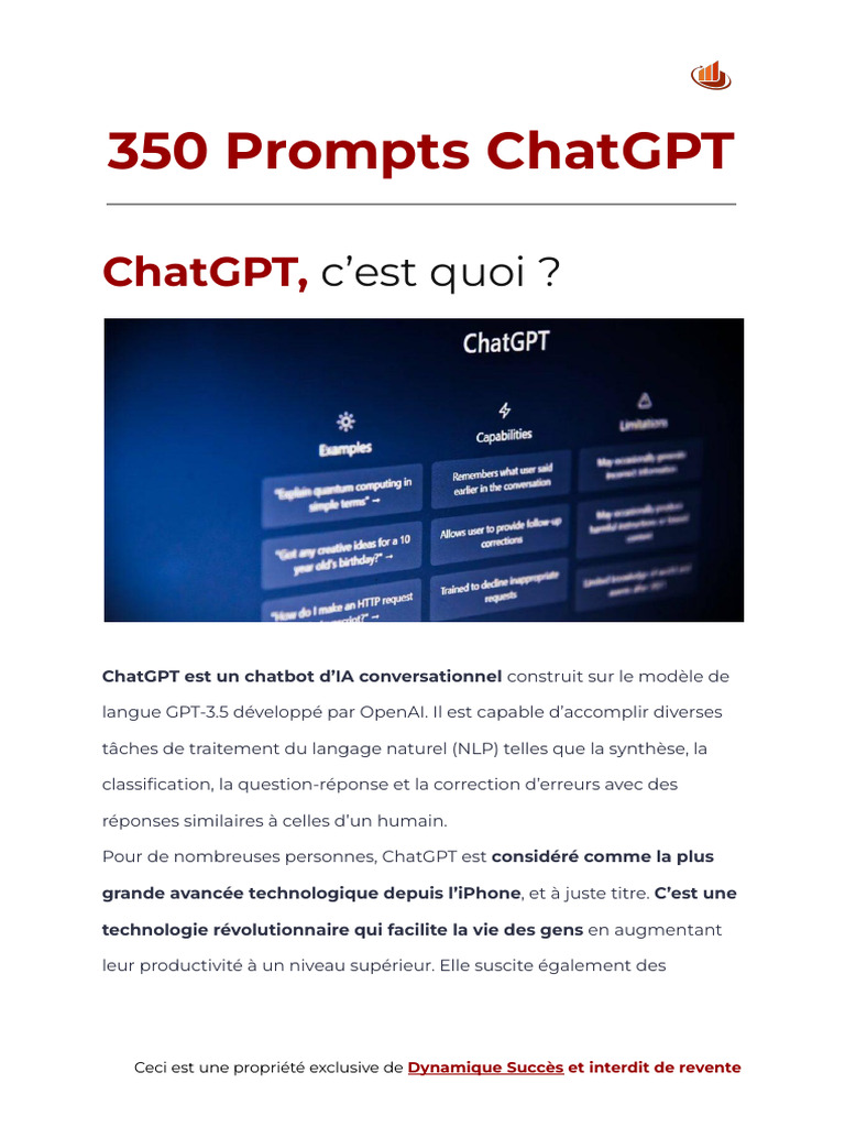 350 Prompts pour ChatGPT en Français | PDF | Sodles | Apprentissage ...