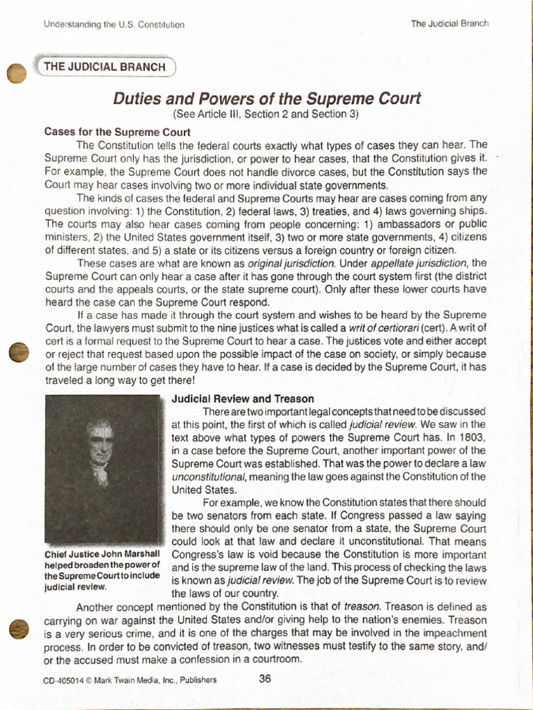 The Powers of The Supreme Court | PDF