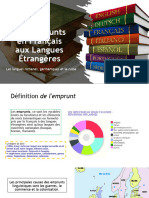 Les Emprunts en Français Aux Langues Étrangères