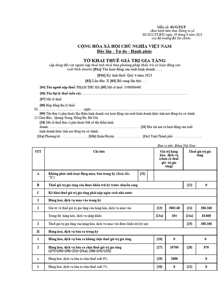 T Khai GTGT | PDF