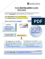 Informació BATXILLERAT Preinscripció 2023-2024 PDF