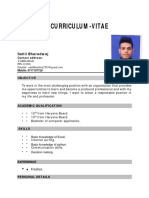 Curriculum-Vitae: Sahil Bharadwaj