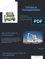 Valvulas de Estrangulamiento en Termodinamica