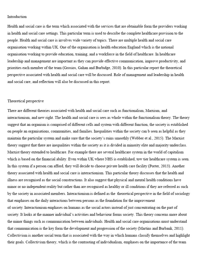 Health and Social Care | PDF | Health Care | Theory
