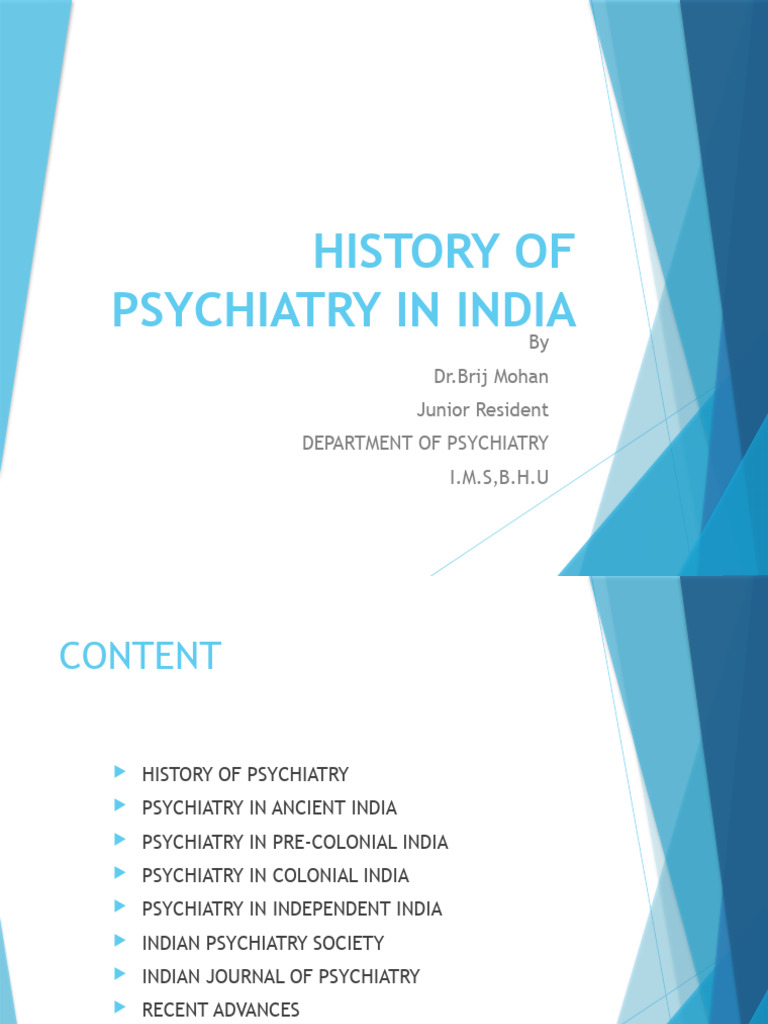 History of psychiatry in india PDF Psychiatry Clinical Medicine