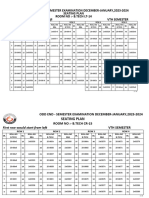 Seating Plan Odd End VTH Semester December - January, 2023-2024