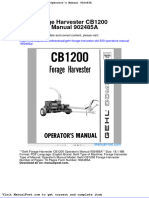 Gehl Forage Harvester Cb1200 Operators Manual 902485a