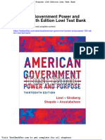 American Government Power and Purpose 13th Edition Lowi Test Bank