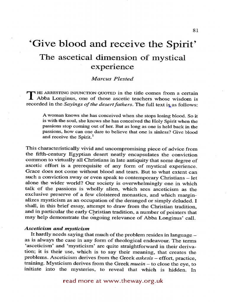 Asceticism and Mysticism in Christianity | PDF | Mysticism | Asceticism