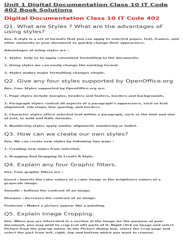 Csiplearninghub com digital documentation class 10 book solution pdf
