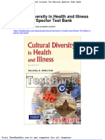 Cultural Diversity in Health and Illness 7th Edition Spector Test Bank