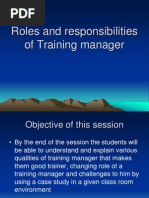 Session 2 Role and Responsibilities and Challenges of Training Manager