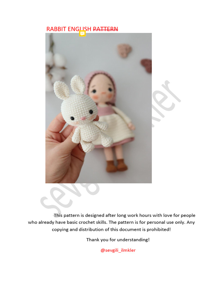 Crochet Rabbit Pattern Guide | PDF | Teaching Methods & Materials
