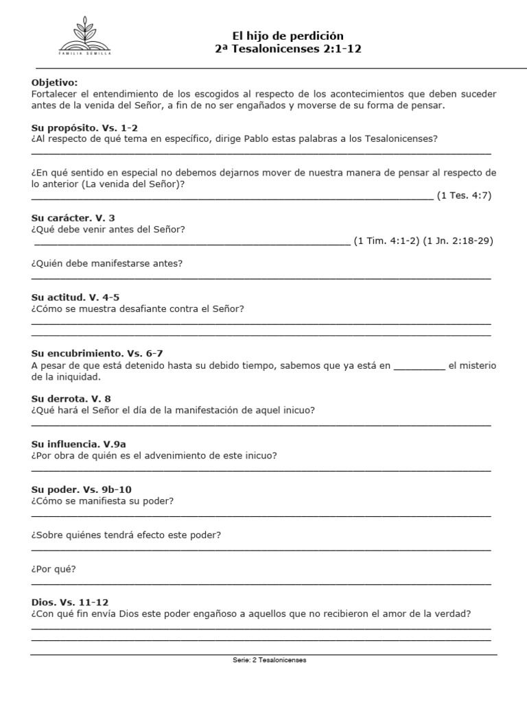El Hijo de Perdición en 2 Tesalonicenses | PDF | Negocios | Relaciones ...