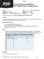 "Error While Writing To The Database (PTRV - HEAD/PTRV - PERIO/Cluster TE) Message No FITP039"