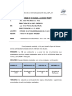 Informe de Actividades Realizadas 27 Al 31 de Julio