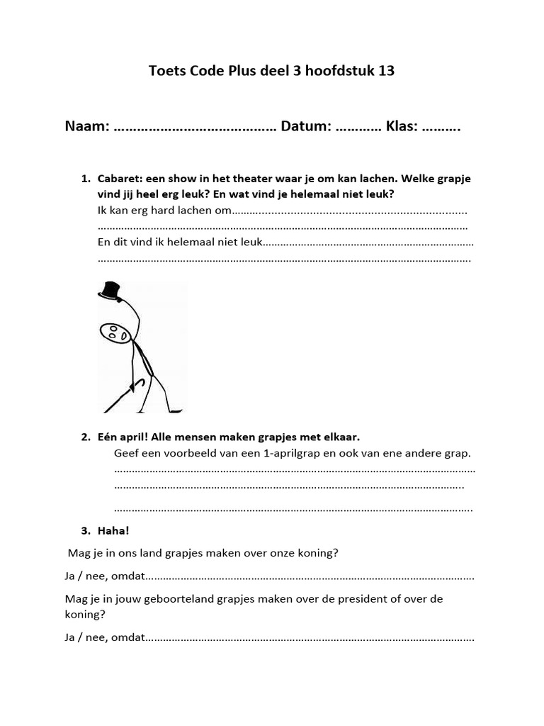 Toets Code Plus 3 H 13 | PDF
