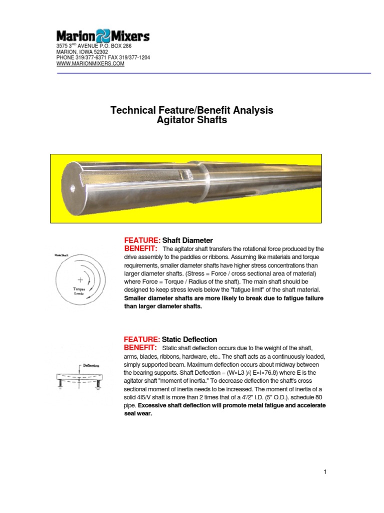 Agitator Shaft Deflection | Bearing (Mechanical) | Gear