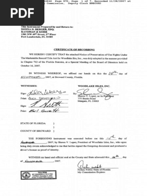 WOODISLE - Woodlake Isles - Declaration - Amend.11-28-2007 MRTA