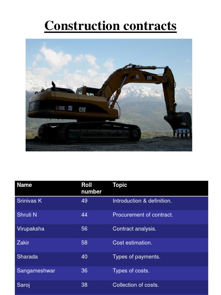 Construction Contract Overview and Costing | PDF | Business Economics ...