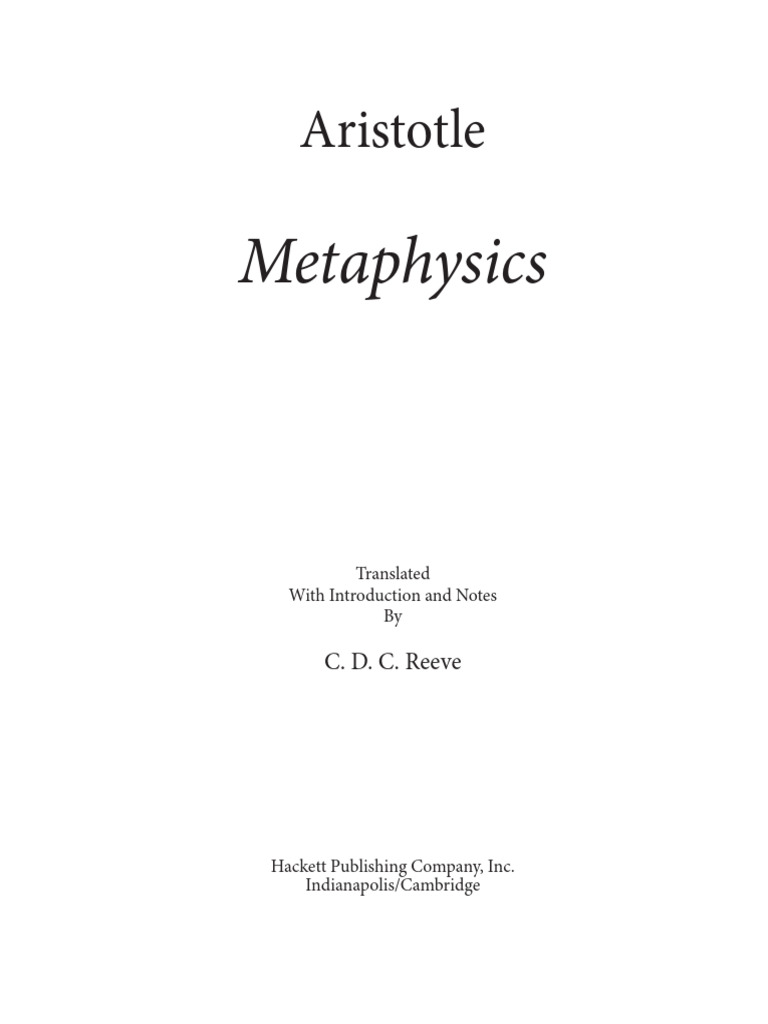 Aristotle Metaphysics Pdf Experience Knowledge