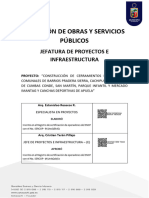 Dirección de Obras Y Servicios Públicos: Jefatura de Proyectos E Infraestructura