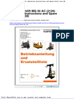Hubtex Forklift MQ 30 Ac 2126 Operating Instructions and Spare Parts List de