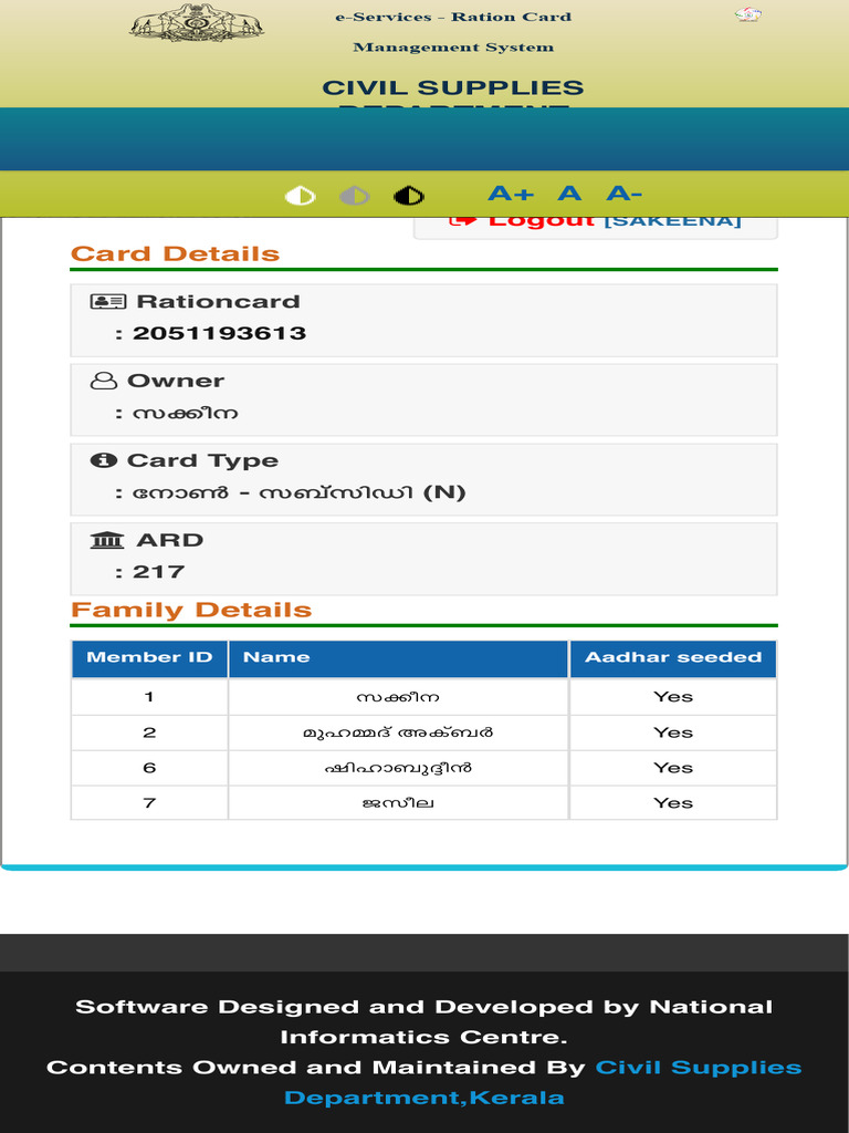 Kerala Ration Card Details | PDF