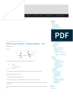 Solution Des Exercices - Énergie Cinétique - 1er S - Sunudaara